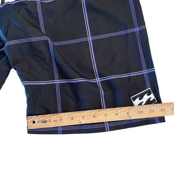 Billabong Mens Recycler Hydrostretch Boardshorts Checkered Purple Black Size 36 - Picture 8 of 8